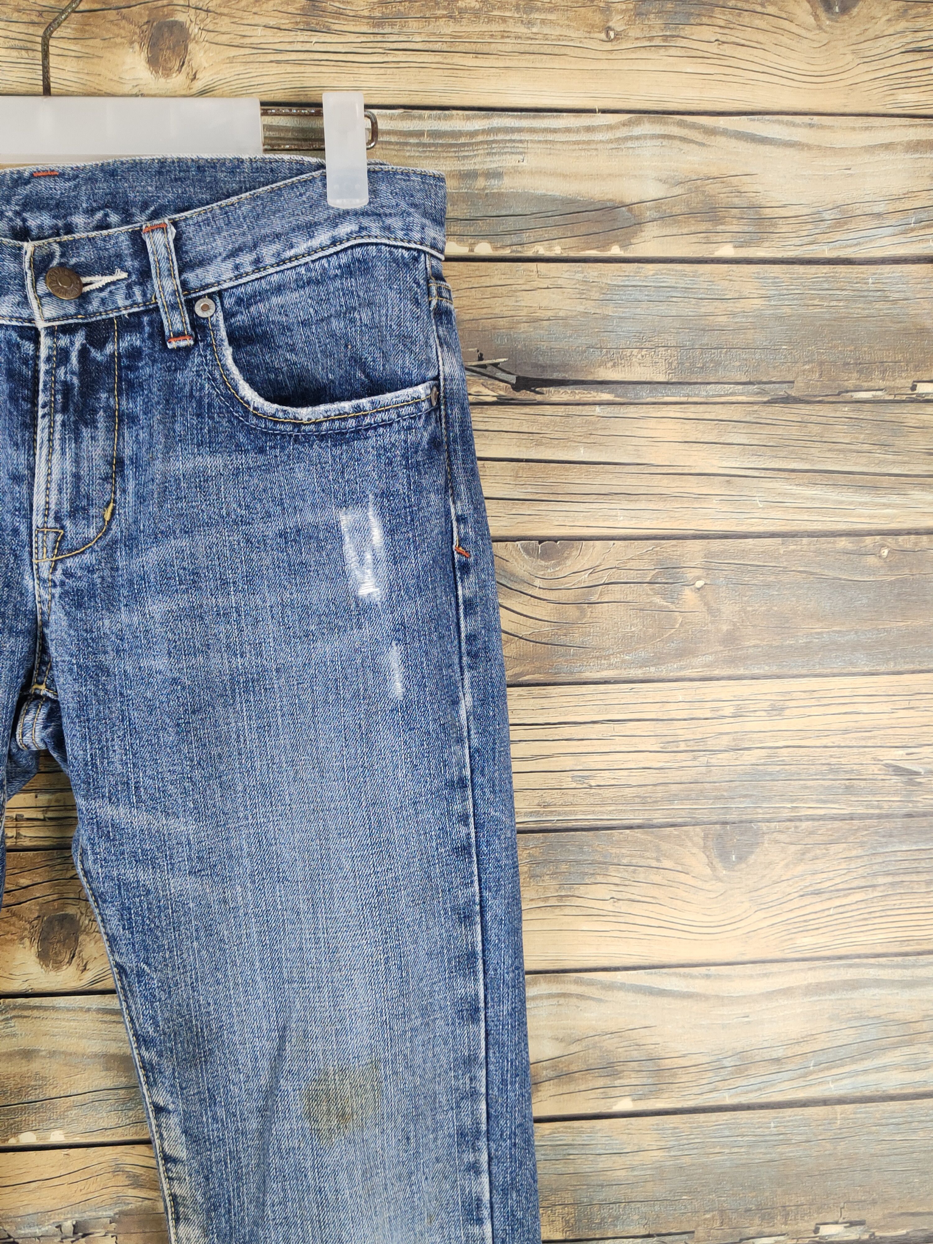 Japanese Brand Uniqlo Blue Distressed Ripped denim Jeans #W1407 Size 30" / US 8 / IT 44 - 5 Thumbnail