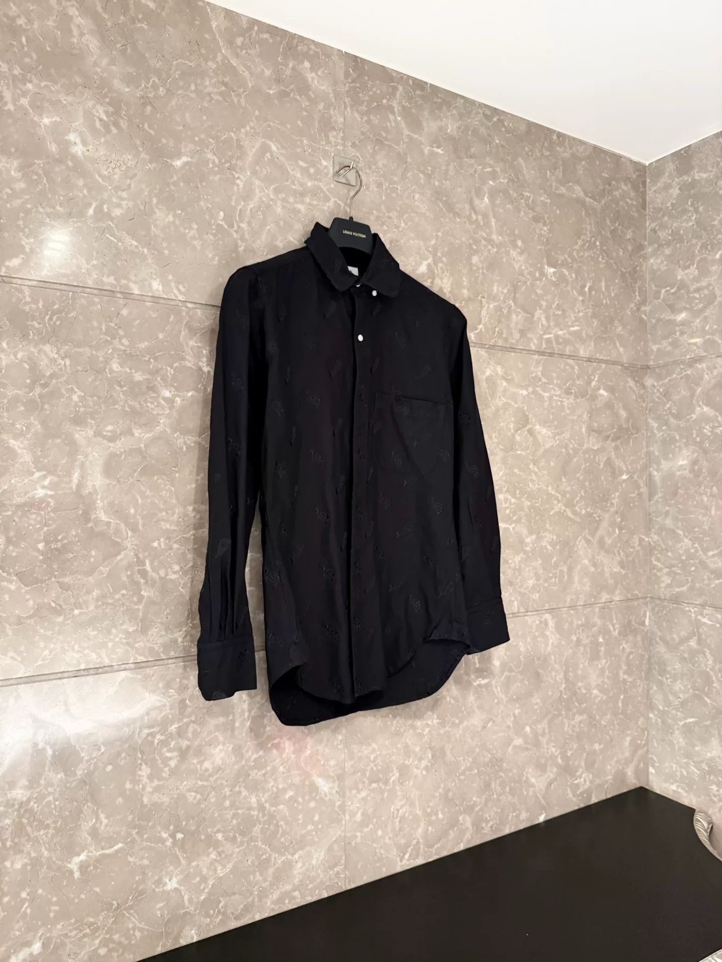Thom Browne Thom Browne Black Embroidered Shirt Size US S / EU 44-46 / 1 - 1 Thumbnail
