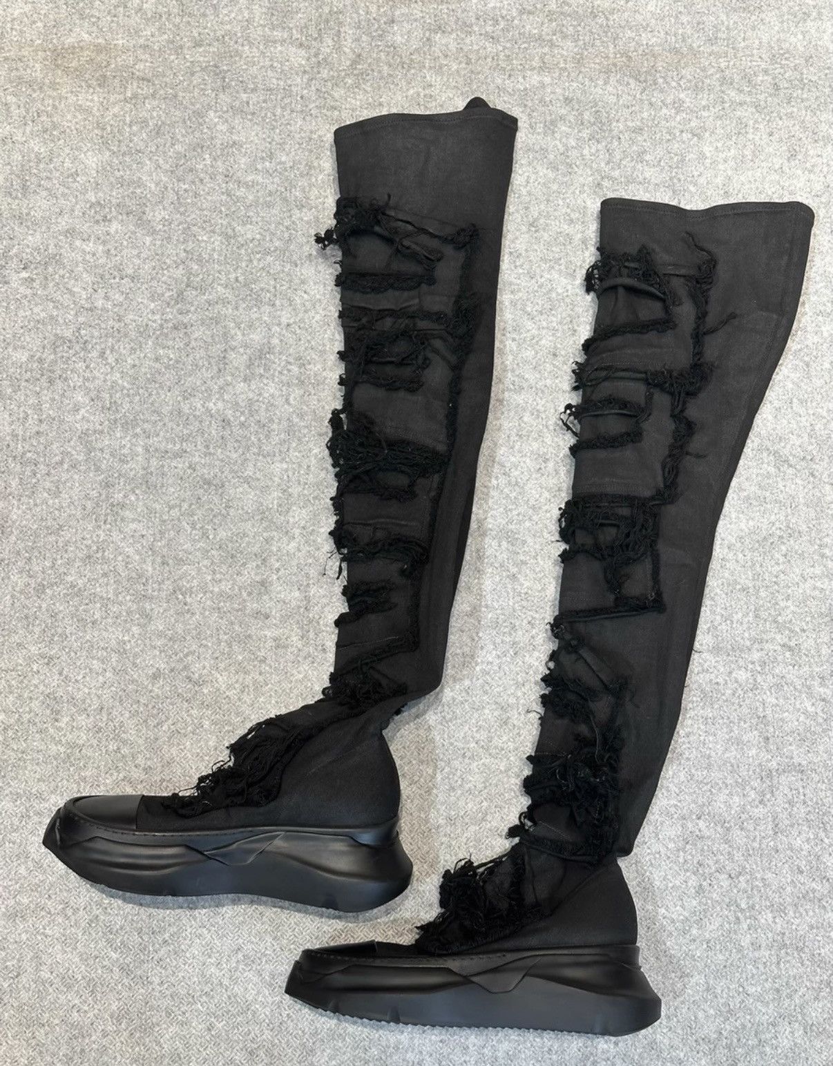 Rick Owens Rick Owens DRKSHDW Distressed Stretch Tank Boots Size US 7.5 / EU 40-41 - 3 Thumbnail