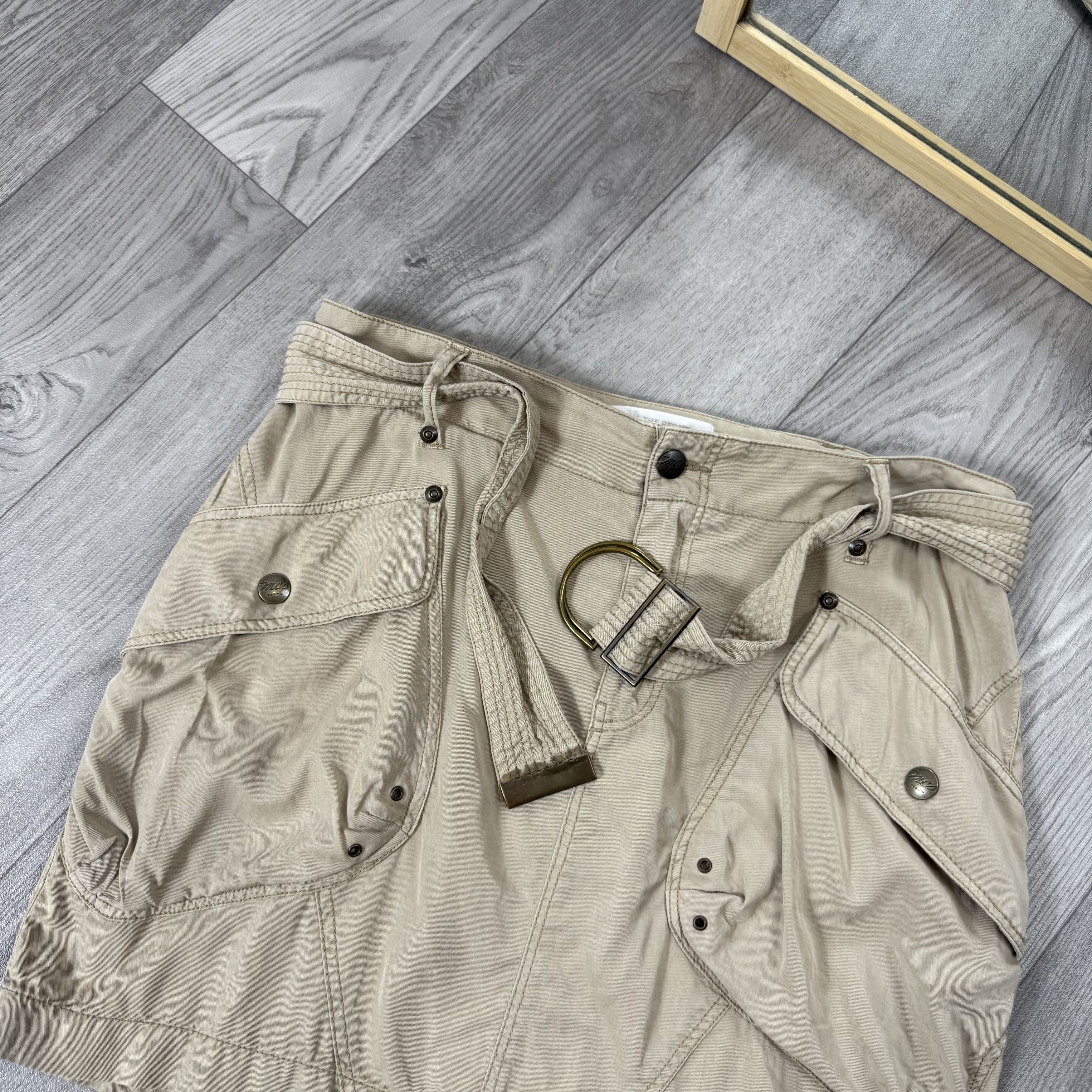 Vintage Vintage Y2K Cargo Pockets Beige Women's Midi Skirt Size 28" / US 6 / IT 42 - 6 Thumbnail