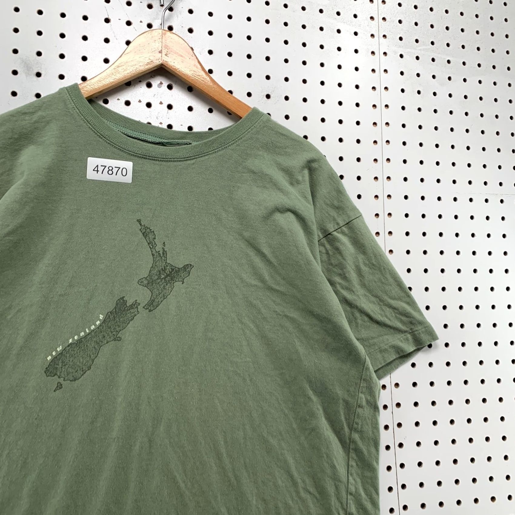Olive VINTAGE New Zealand Shirt Mens 2XS Olive Green Single Stitch Cotton Crew Neck Short Sleeve 1990s Size US XXS / EU 40 - 6 Thumbnail