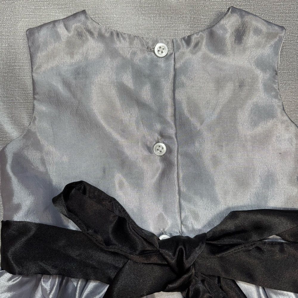 Other New Joe-Ella Grey Satin Bow A-Line Sequin Dress Size 2 Size XXS / US 00 / IT 34 - 4 Thumbnail