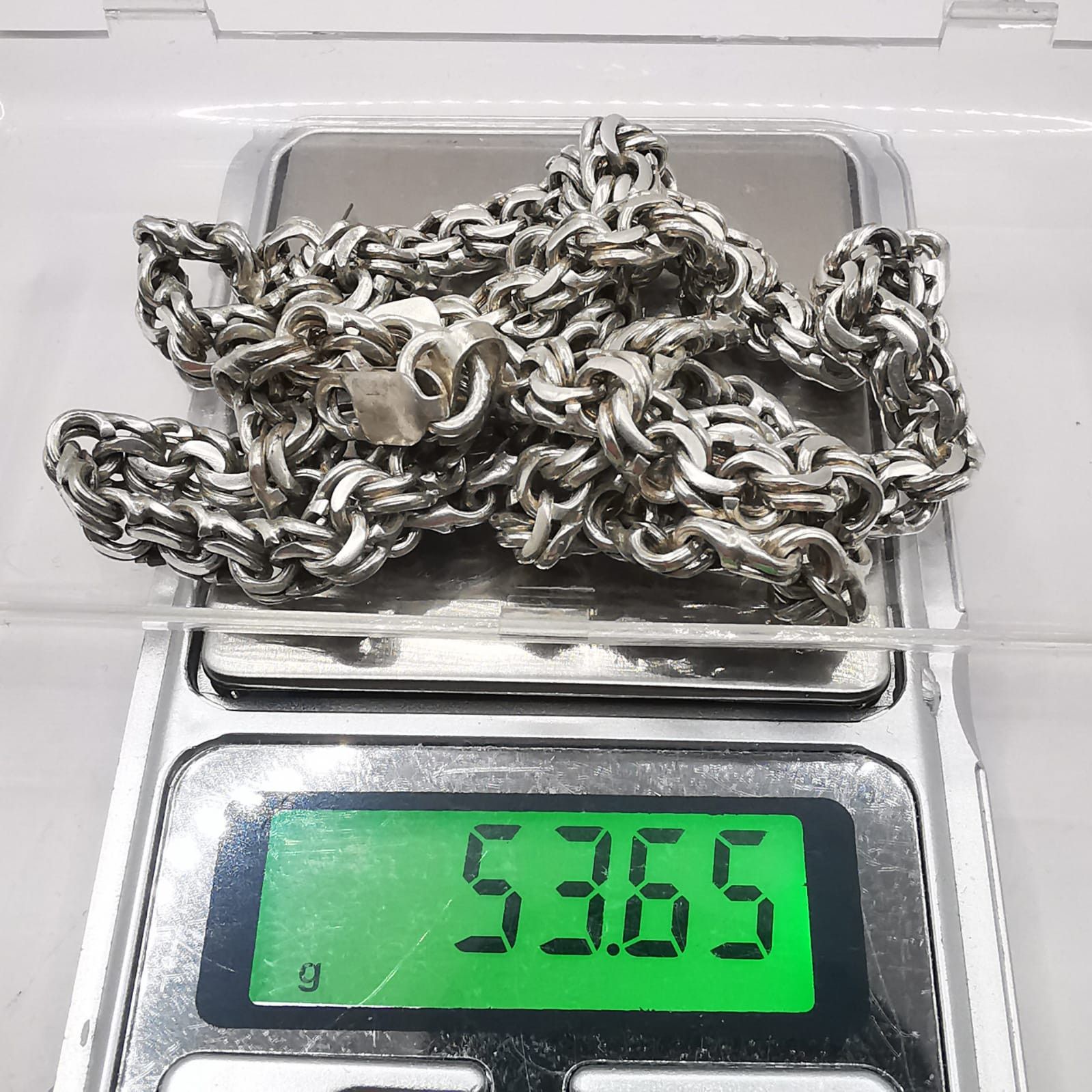 Sterling Silver Vintage Jewelry Chain, 925 Sterling Silver, Signed 53.65g Size ONE SIZE - 5 Thumbnail