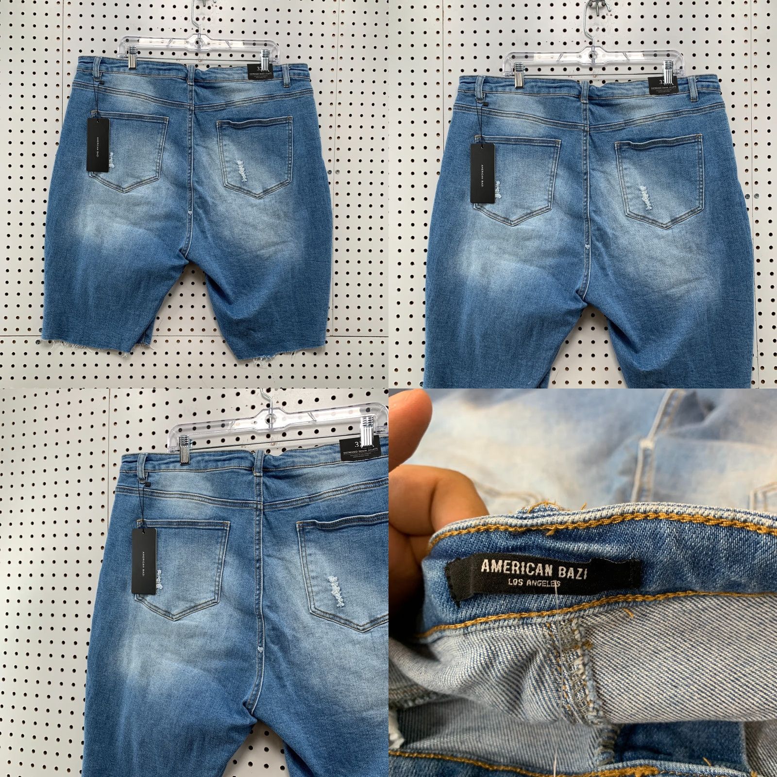 Denime NEW American Bazi Distressed Denim Bermuda Shorts Plus Size 3X Blue 38 Waist 10 Inseam Womens Size 40" / US 18 - 8 Thumbnail