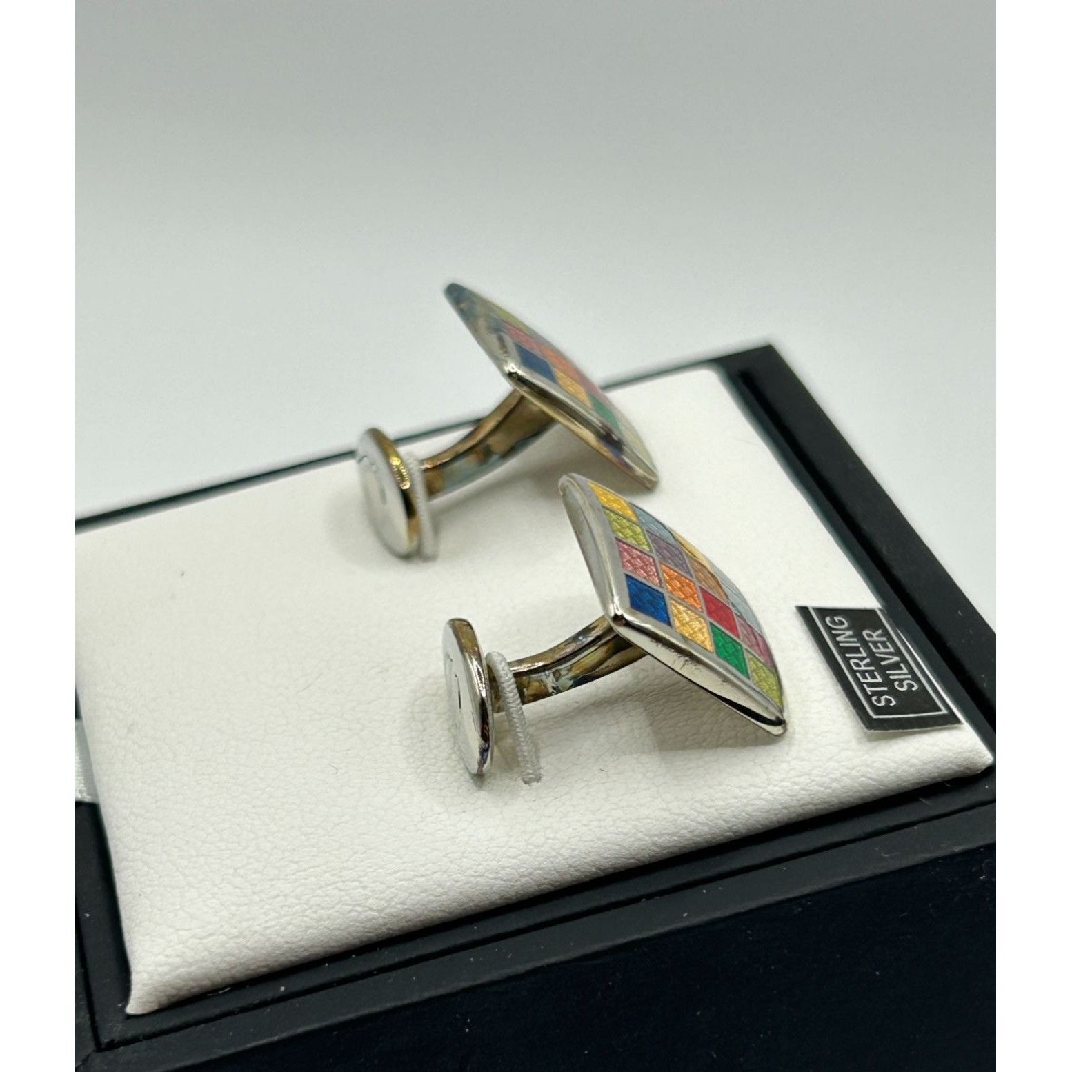 David Donahue David Donahue Men's Multicolor Sterling Silver Cuff Links Size ONE SIZE - 4 Thumbnail
