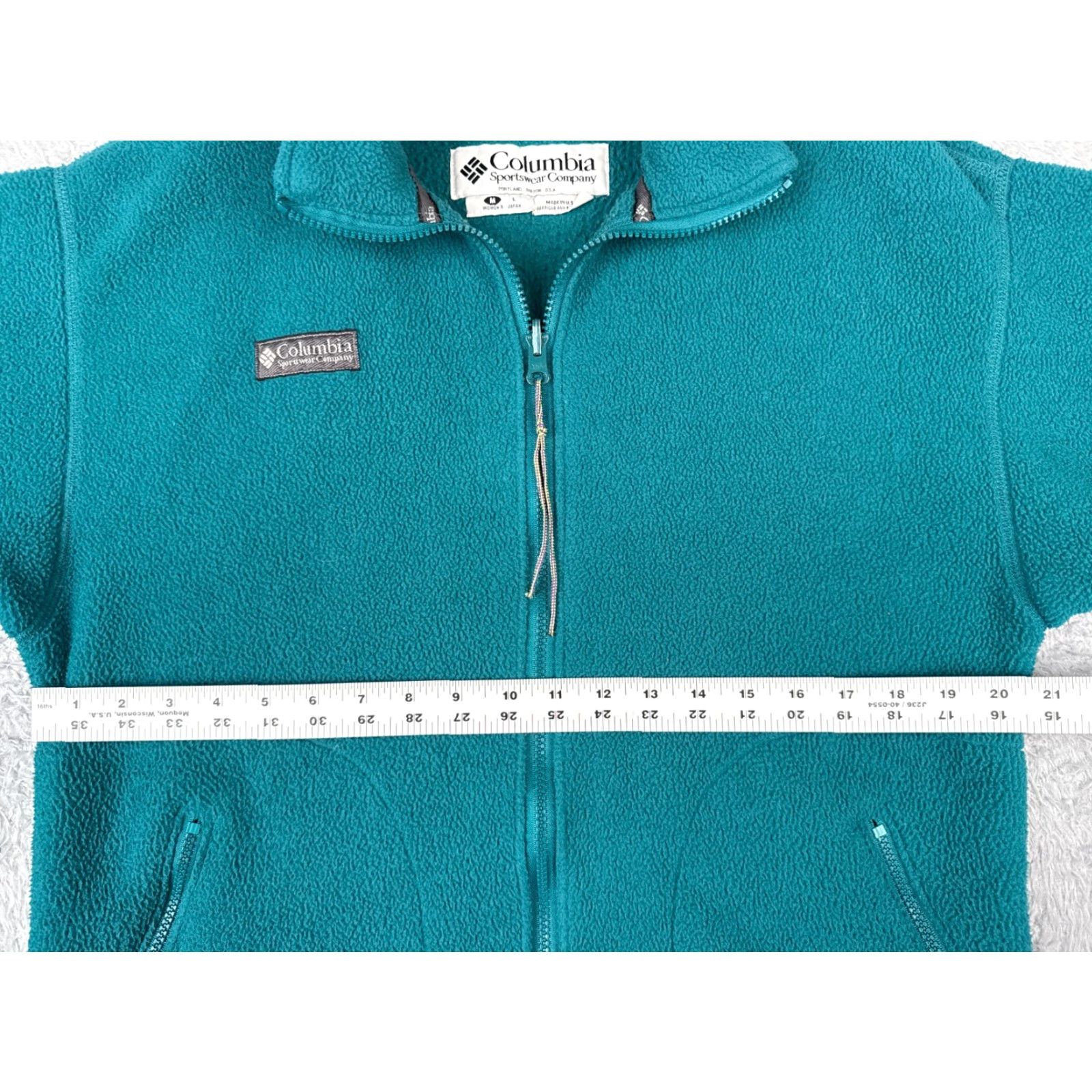 Altea VINTAGE Columbia Jacket Womens Medium Teal Full Zip Mock Neck US Made 90s Size M / US 6-8 / IT 42-44 - 7 Thumbnail