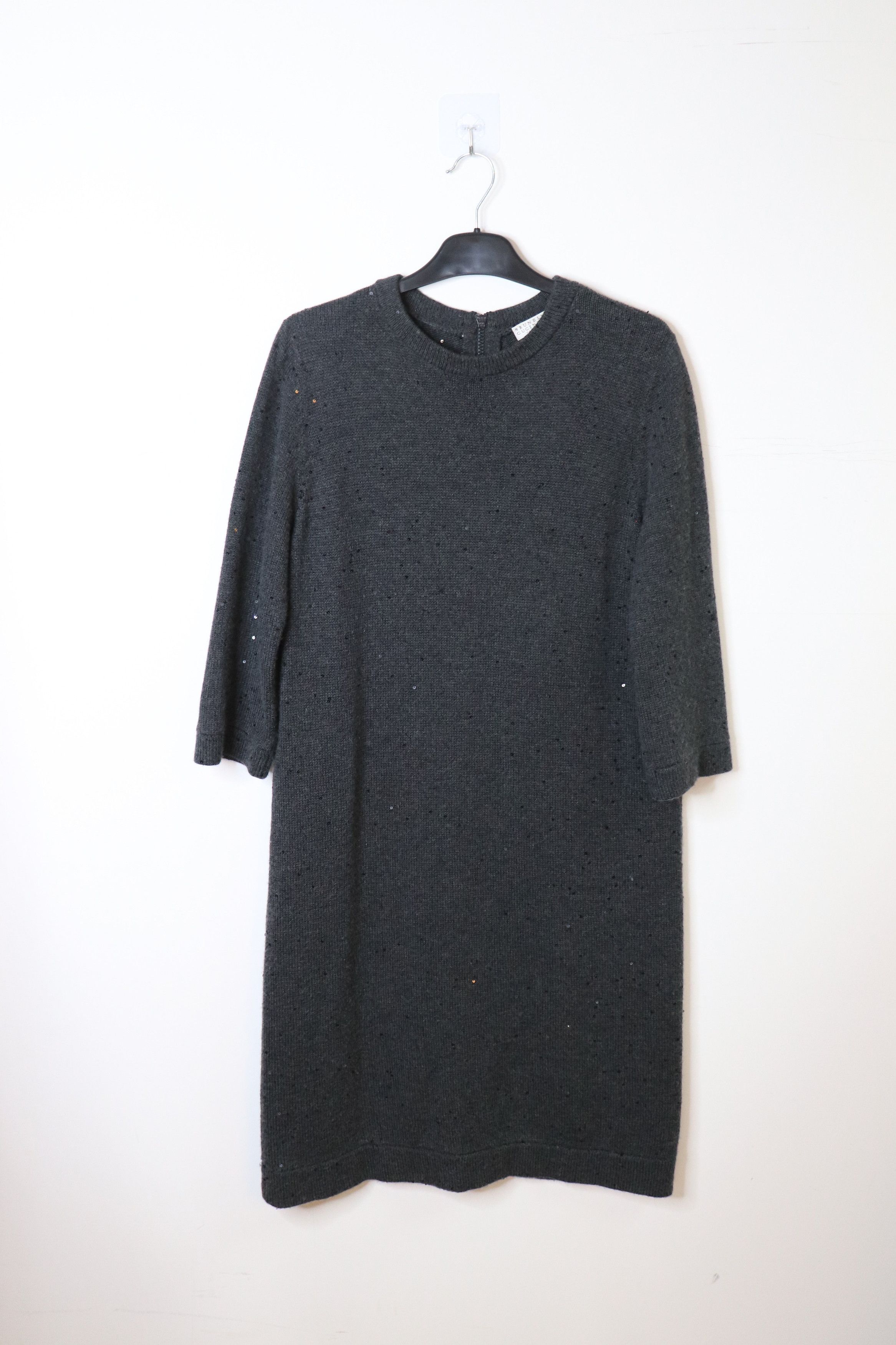 Brunello Cucinelli Dark grey sequin knit dress - M Size M / US 6-8 / IT 42-44 - 1 Thumbnail