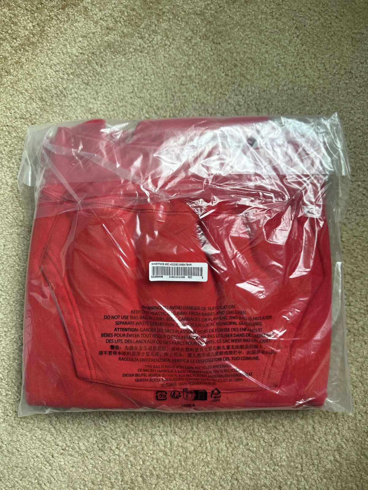 Supreme (NEW) Supreme Ghostface Arc Hooded Sweatshirt (Size S, Red) Size US S / EU 44-46 / 1 - 2 Thumbnail