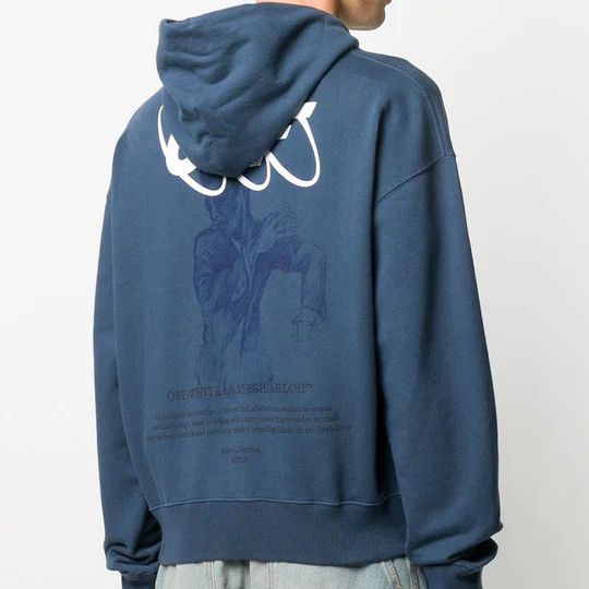 Off-White Blue Mirko First Logo Oversized Hoodie Size US M / EU 48-50 / 2 - 2 Thumbnail