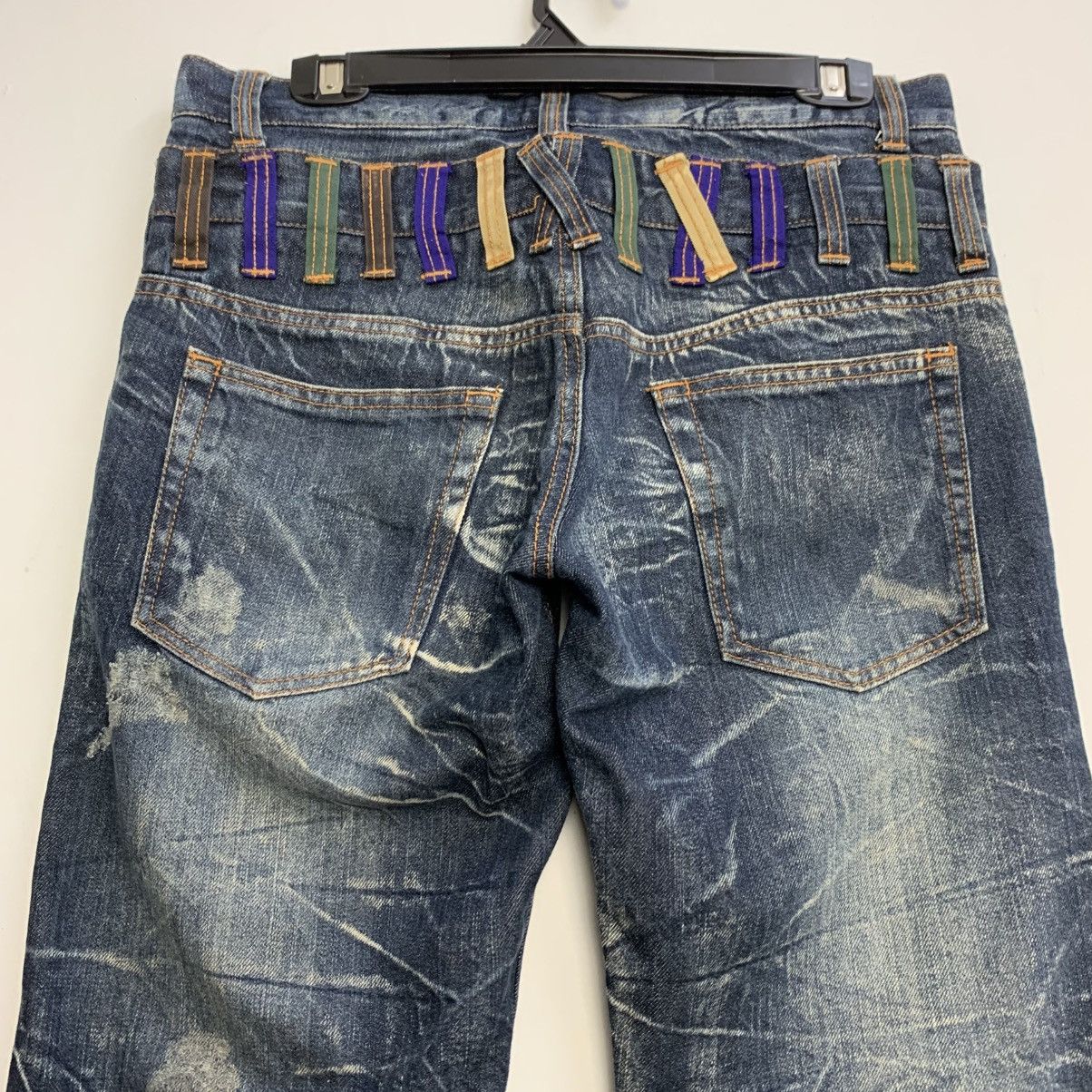 If Six Was Nine × Japanese Brand Nylaus Denim Rare Rainbow Belt Loop Jeans Size US 32 / EU 48 - 11 Thumbnail