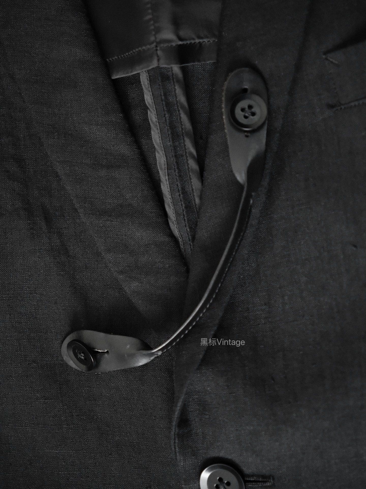 Yohji Yamamoto Yohji Yamamoto 14ss Rainy Leather Trim Linen Blazer Size US L / EU 52-54 / 3 - 7 Thumbnail