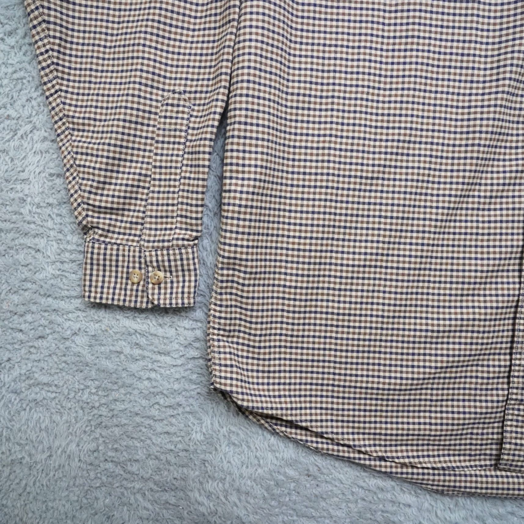 Vintage VINTAGE L.L. Bean Shirt Mens LT Brown Plaid Button-Up Long Sleeve USA Made 90s Shirt Mens Big & Tall Size US L / EU 52-54 / 3 - 5 Thumbnail