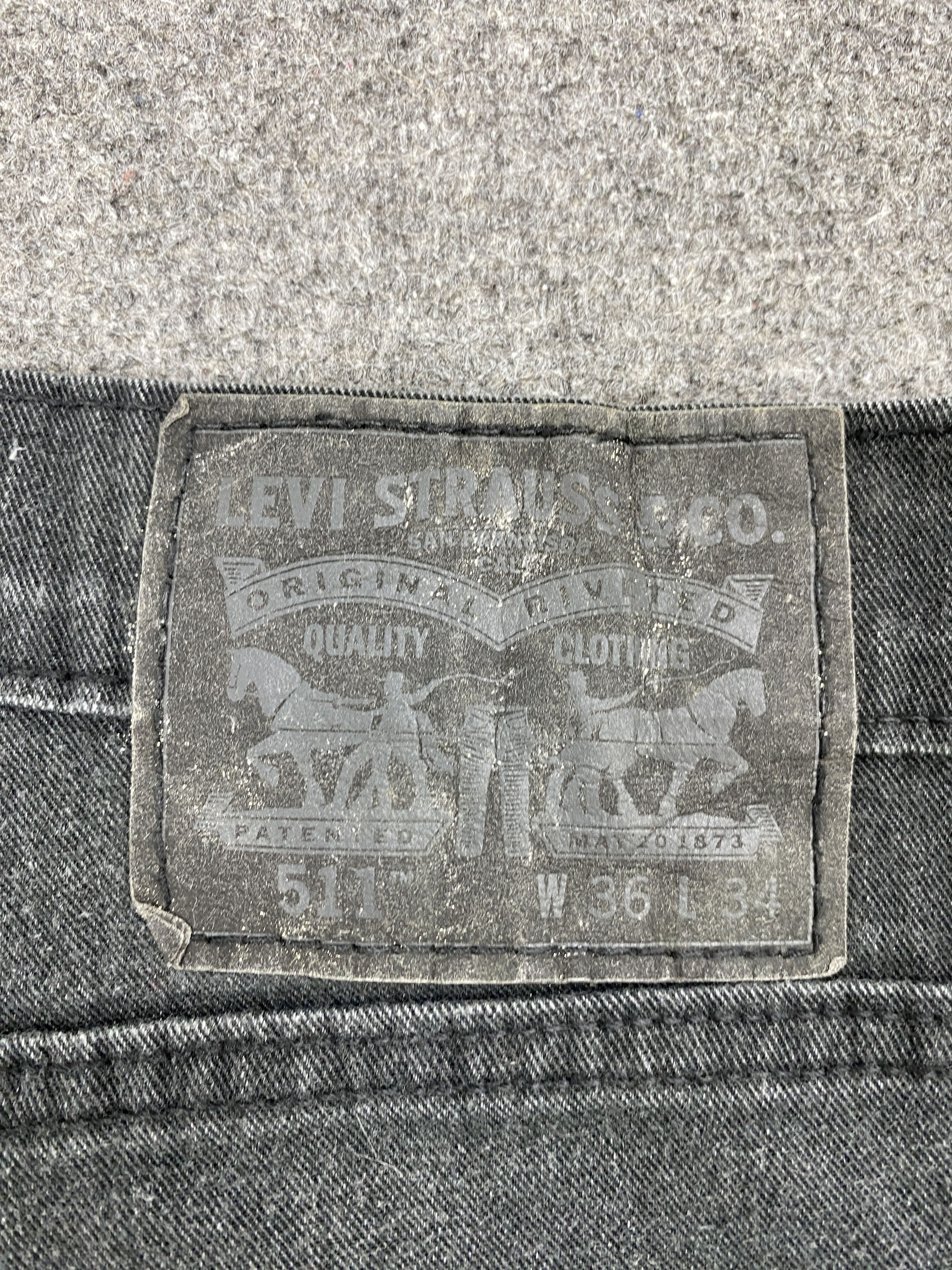 Levi's × Vintage Faded Black Vintage Levis 511 Denim Jeans Size US 34 / EU 50 - 5 Thumbnail