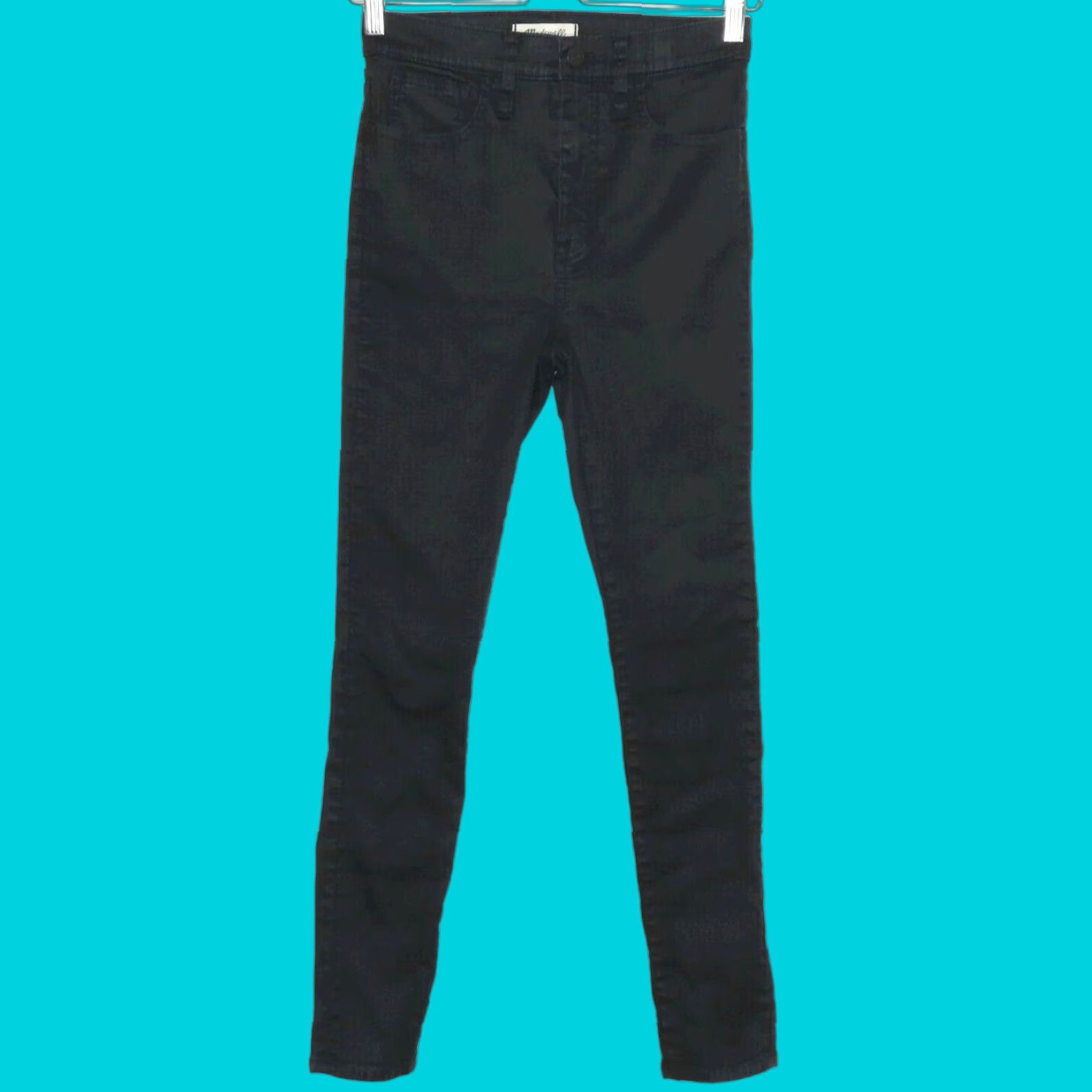 Madewell Madewell Womens Jeans 27 10" High Rise Skinny Black Coated Solid Denim Pants Size 27" / US 4 / IT 40 - 1 Thumbnail