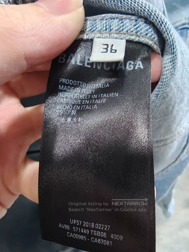 Balenciaga Balenciaga Studded Logo Denim Jacket Size XS / US 0-2 / IT 36-38 - 5 Thumbnail