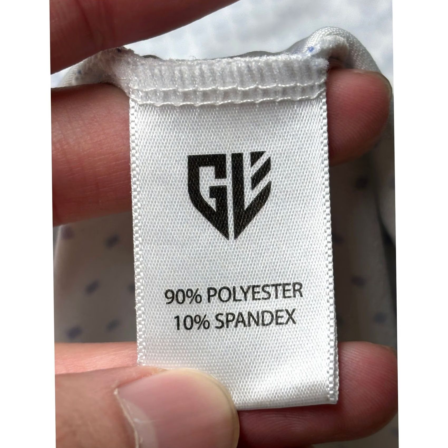 Vintage Graham Luxe Mens Large White Blue Square Dot Performance Golf Polo Shirt L Size US L / EU 52-54 / 3 - 4 Thumbnail