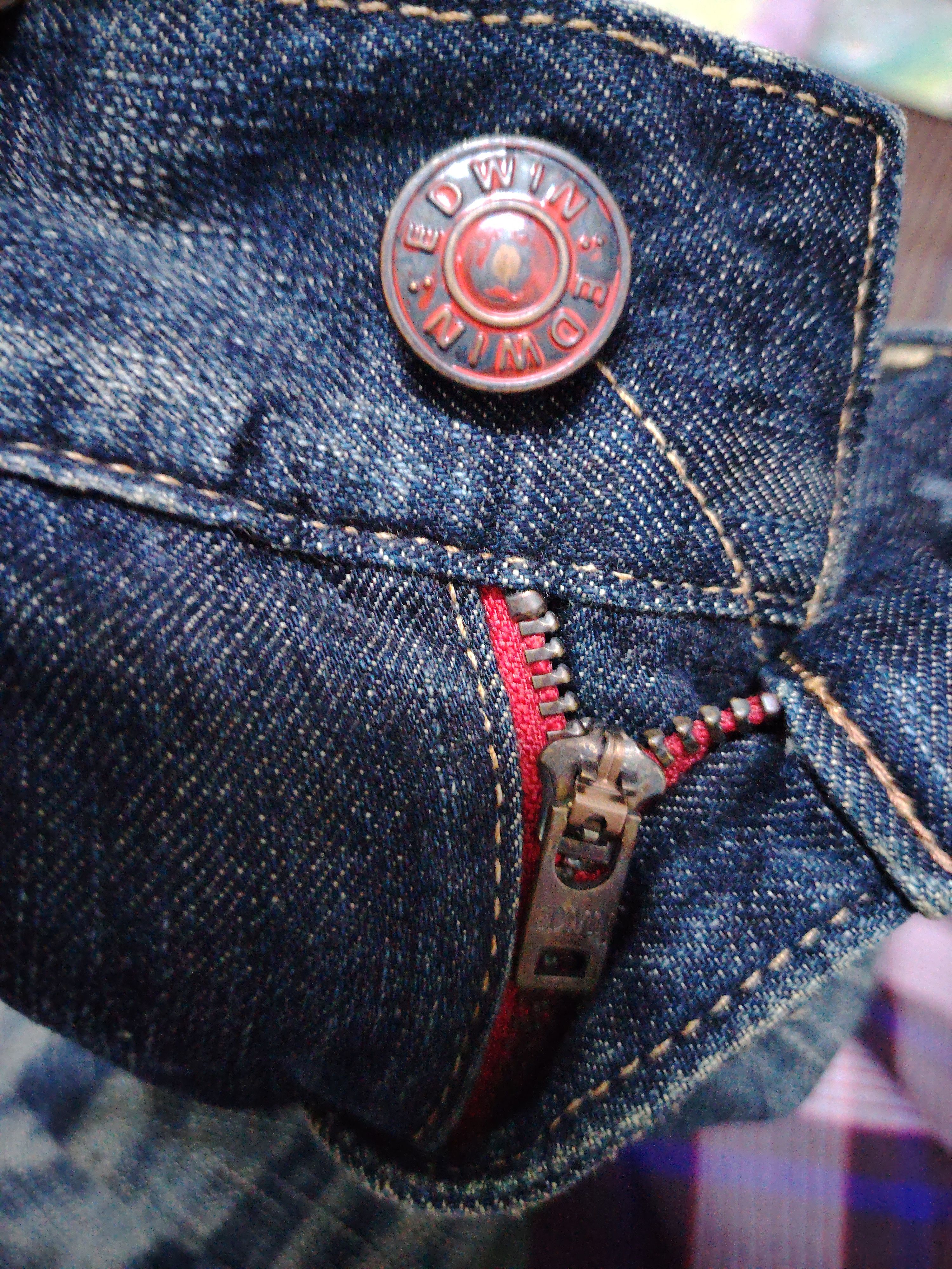 If Six Was Nine 💥FLARE💥 VINTAGE EDWIN BLUE TRIP DISTRESSED DENIM Size US 34 / EU 50 - 12 Thumbnail