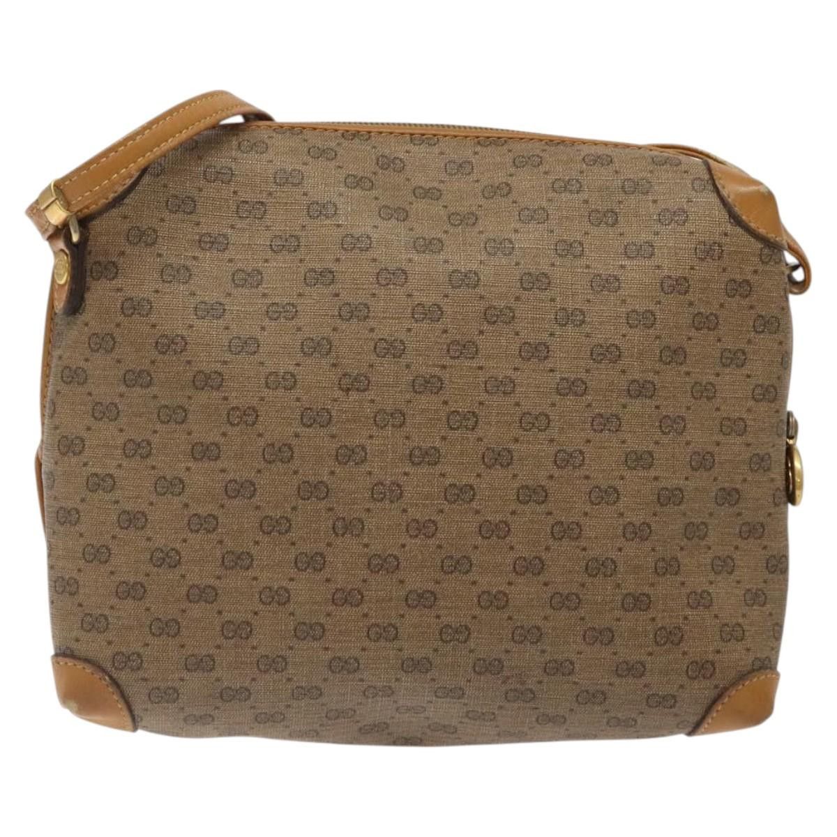 GUCCI Micro GG Supreme Shoulder Bag Pvc Brown Gold 007 115