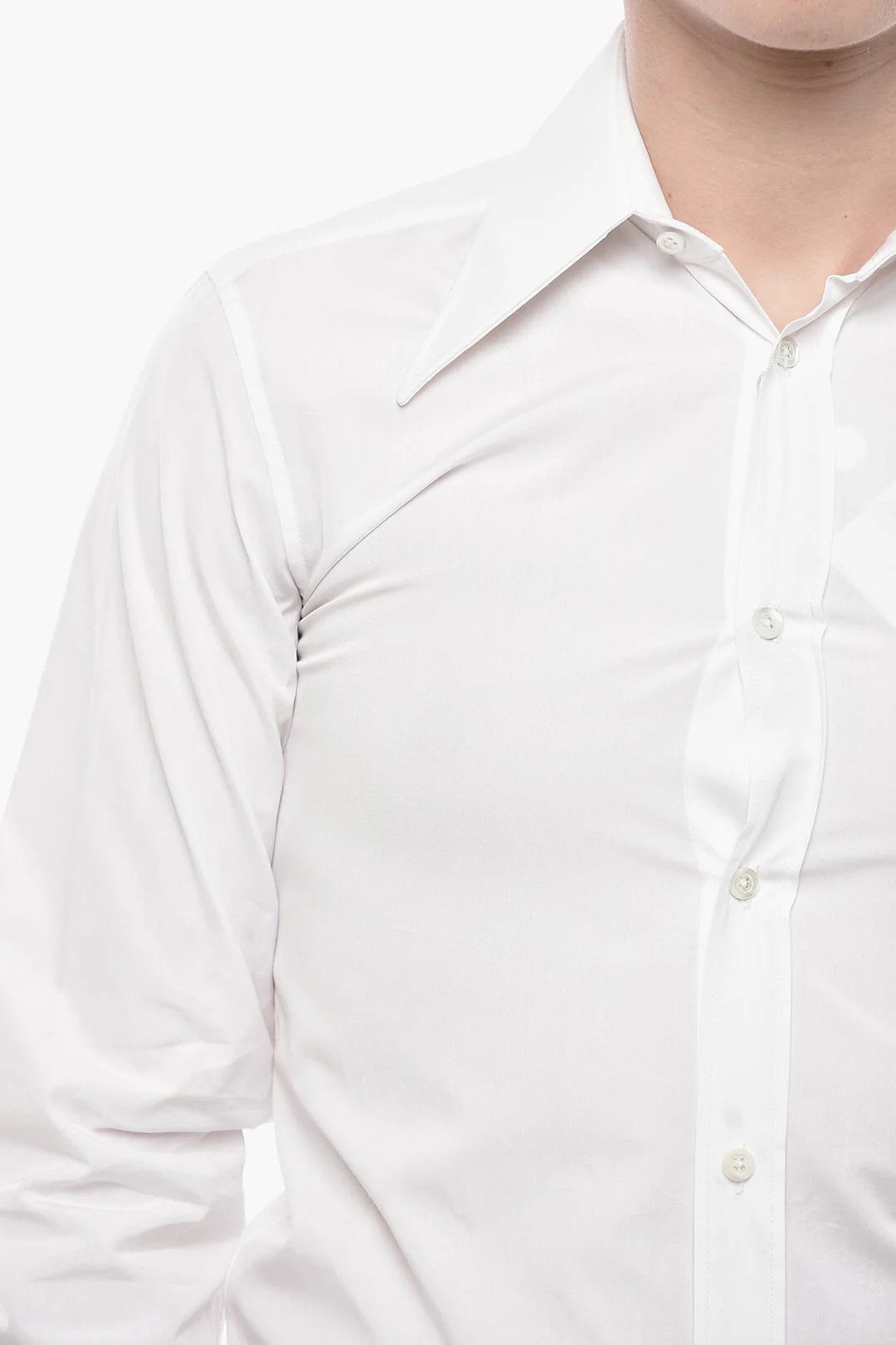Maison Margiela og1mm0326 Poplin Shirt in White Size US XS / EU 42 / 0 - 3 Thumbnail