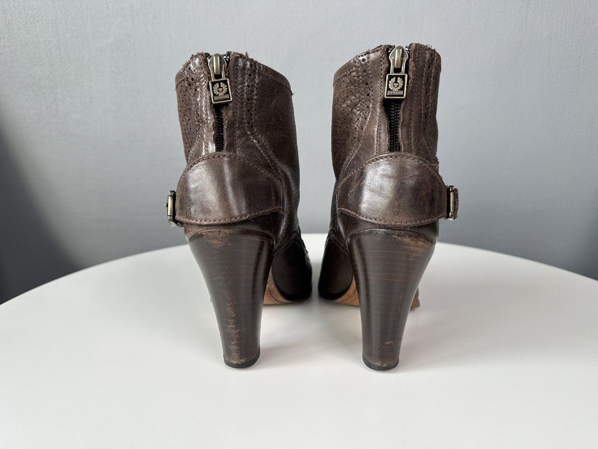 Belstaff BELSTAFF Agnes Vent Brown Leather Ankle Boots Perforated Size US 9 / IT 39 - 4 Thumbnail