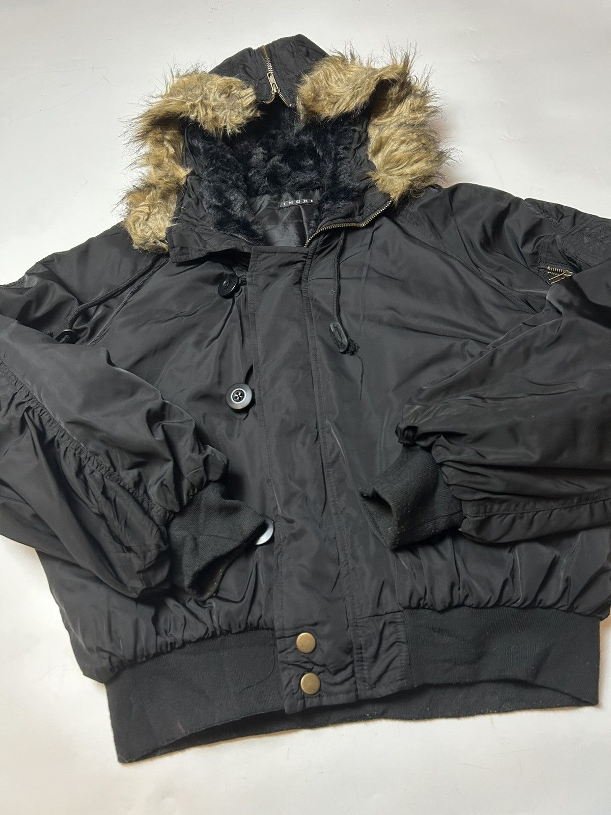 Japanese Brand INGNI FAUX FUR HOODIE BOMBER STYLE JACKET Size M / US 6-8 / IT 42-44 - 2 Thumbnail