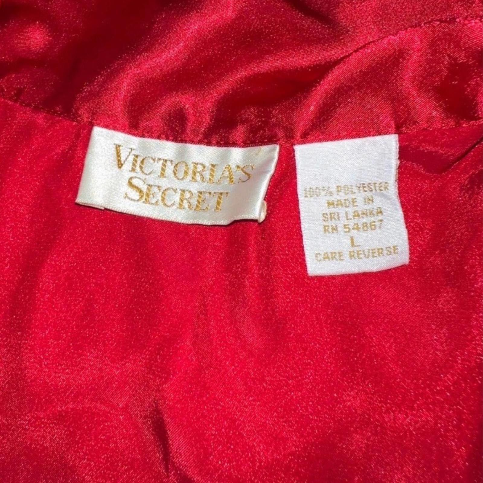 Other Victorias Secret Red Satin Sleep Button Down Nightgown Large Size ONE SIZE - 2 Thumbnail