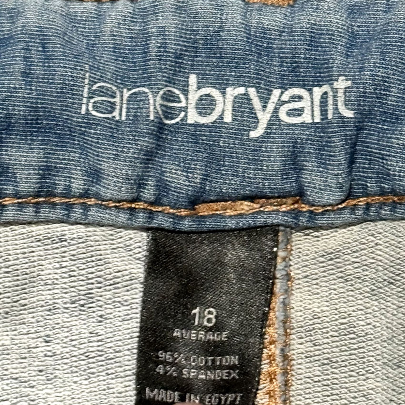 Vintage Lane Bryant Jeans Women's Medium Wash Denim Distressed Classic Straight - 18 Size 40" / US 18 - 7 Thumbnail