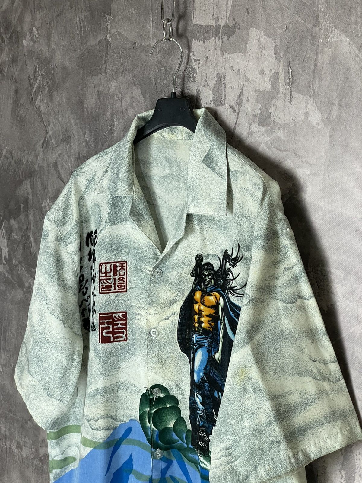 Anime × Japanese Brand × Vintage Vintage Samurai Anime Movie Rare Button Up Oversize Shirt Size US L / EU 52-54 / 3 - 8 Thumbnail