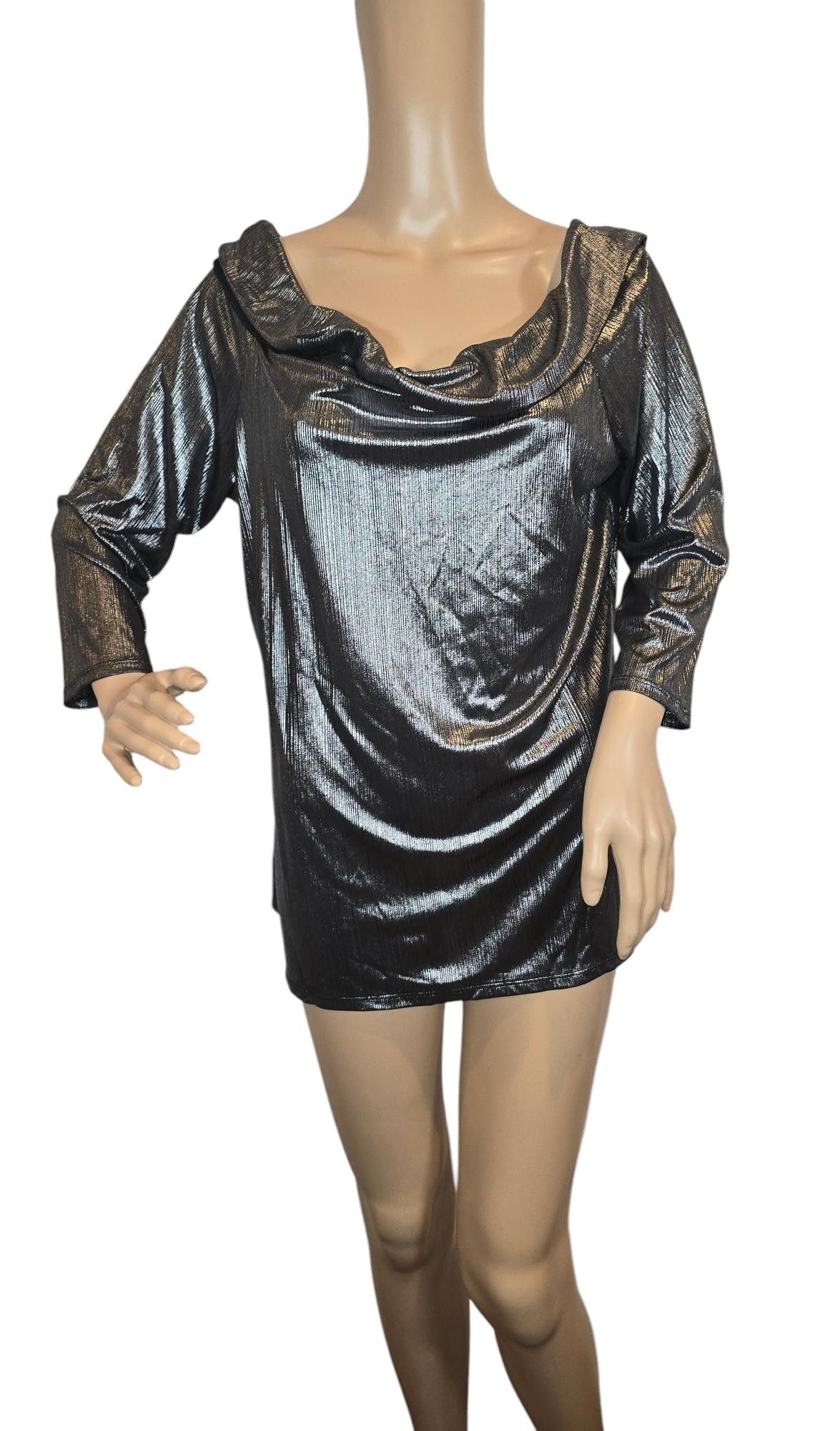 Designer Stylish Black Shimmer Top by Chris Straits - XXL Size XL / US 12-14 / IT 48-50 - 1 Thumbnail