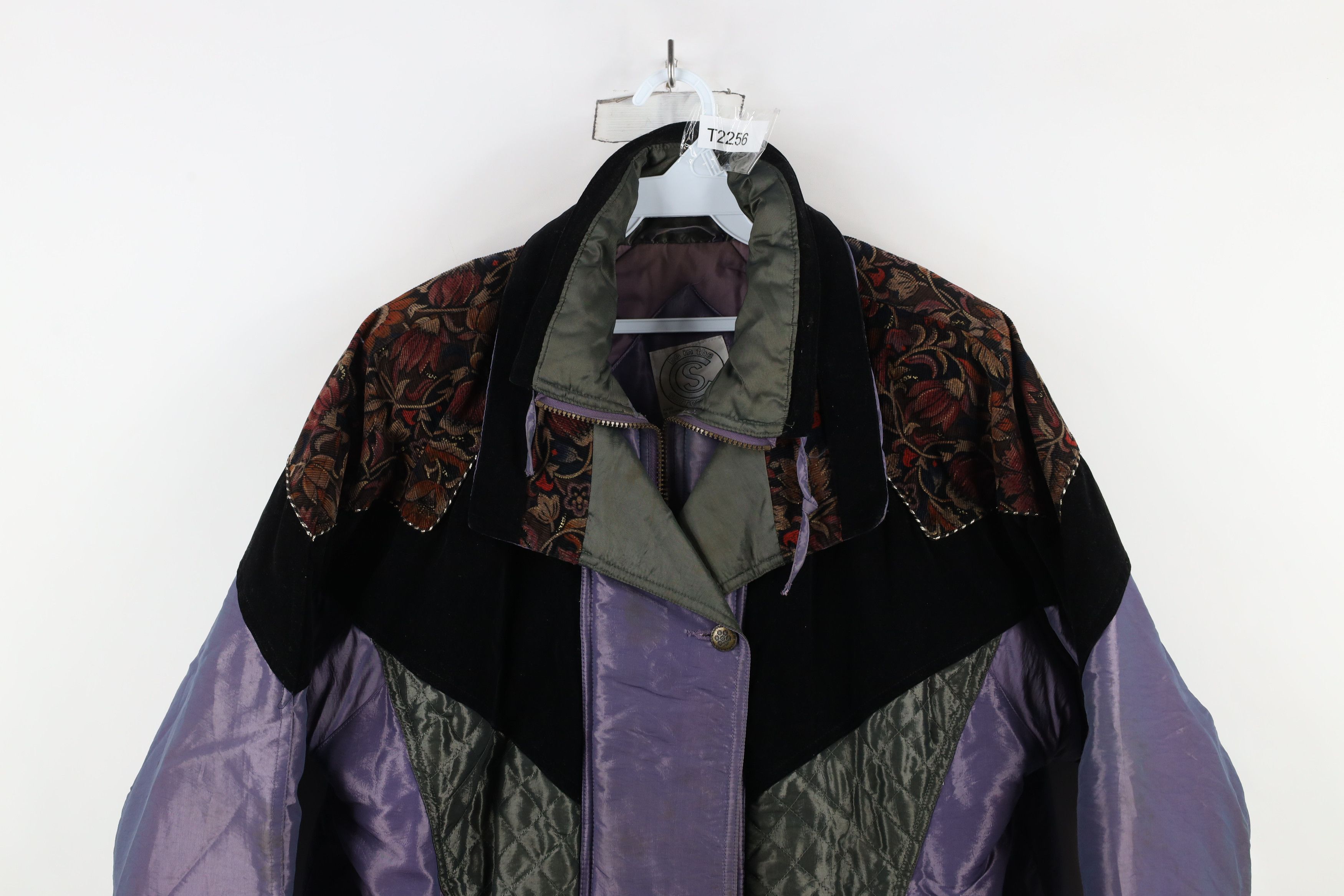 Vintage Vintage 90s Streetwear Corduroy Velour Flower Puffer Jacket Size M / US 6-8 / IT 42-44 - 2 Thumbnail