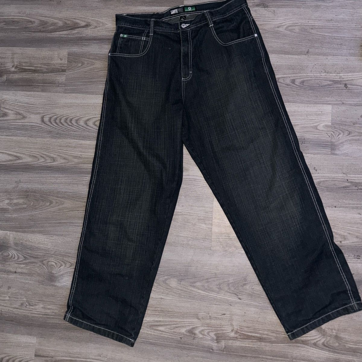 image of Baggy Southpole Washed Jeans 40X35 in Dark Navy, Men's