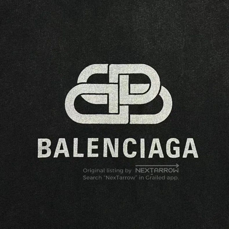 Balenciaga Balenciaga Black Distressed Logo Hoodie L. Size US L / EU 52-54 / 3 - 4 Thumbnail