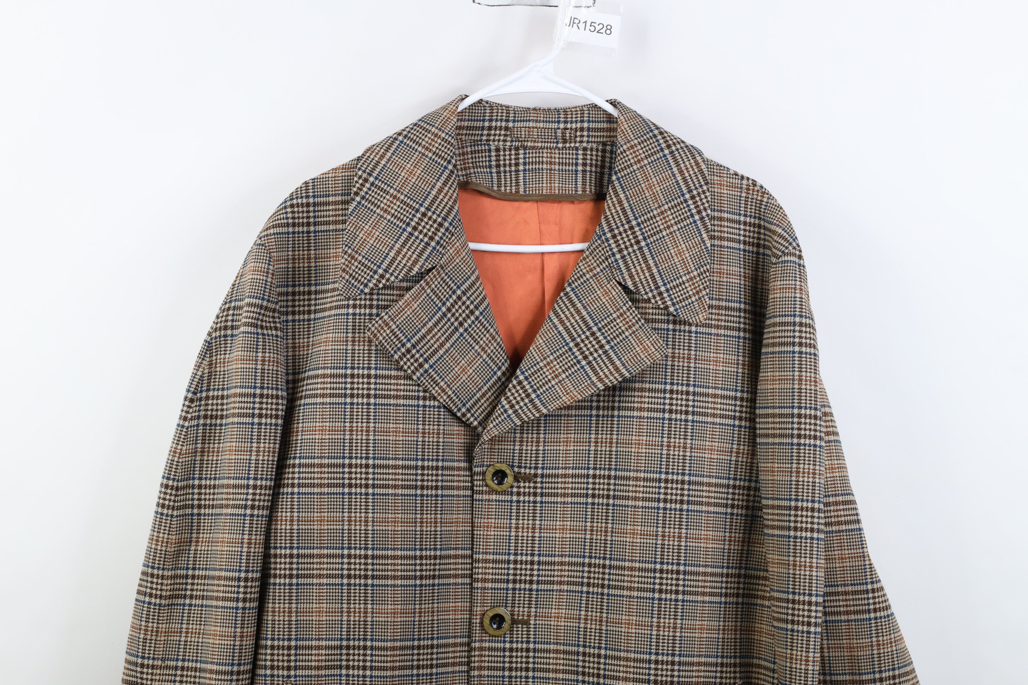 Vintage Vintage 60s 70s Streetwear Houndstooth Plaid Trench Coat USA Size US XXL / EU 58 / 5 - 2 Thumbnail