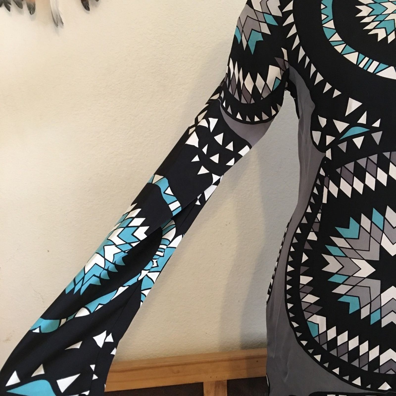 Mara Hoffman Mara Hoffman tribal print long sleeve silk dress Size S / US 4 / IT 40 - 5 Thumbnail