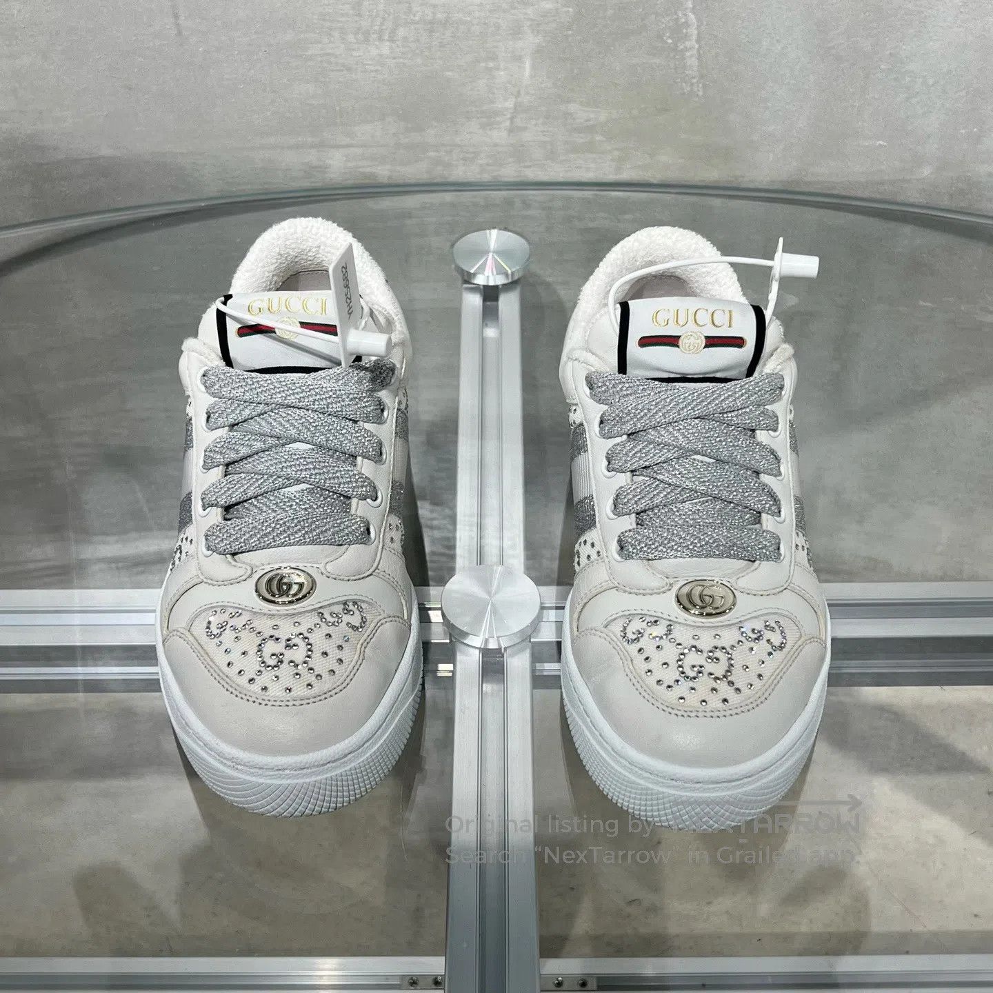 Gucci Guicci Dirty shoes, White Diamond edition Size US 4.5 / IT 34.5 - 2 Thumbnail