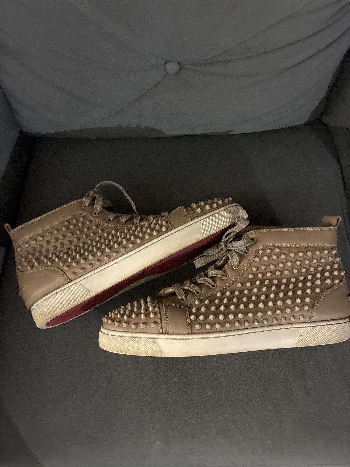 Louboutin Spike High Top (Khaki) Size 12 45