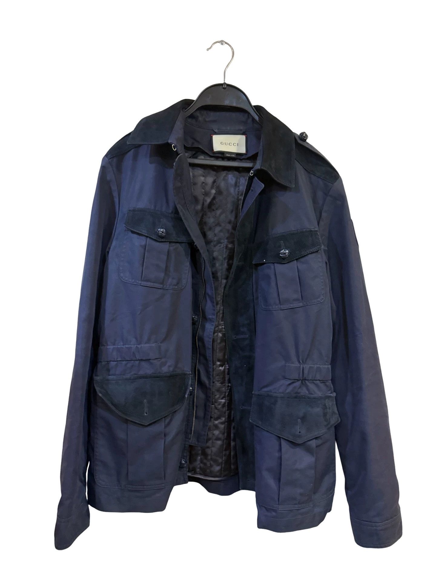 Gucci Gucci Navy Four-Pocket Field Jacket Size M Size US M / EU 48-50 / 2 - 1 Thumbnail