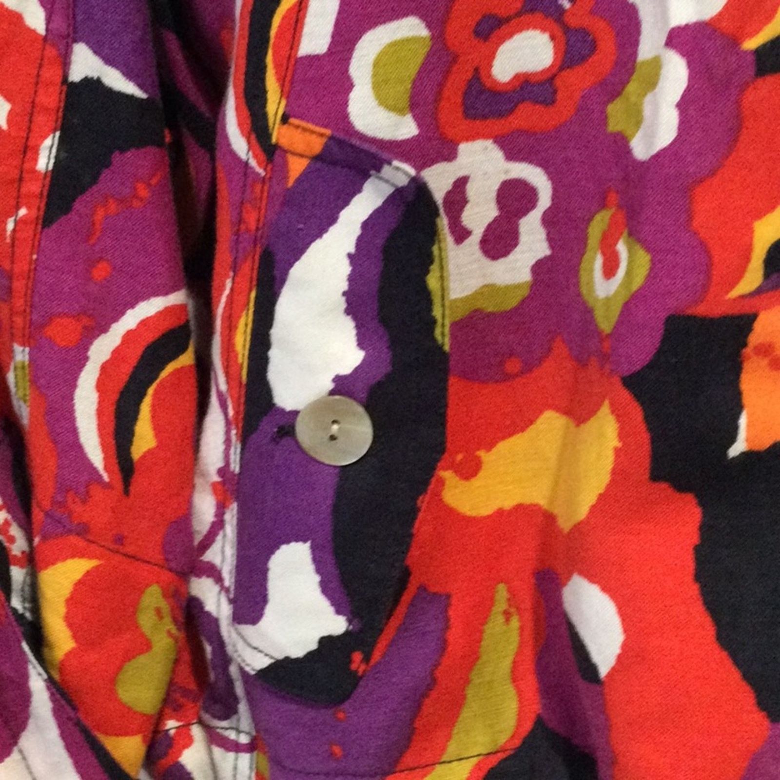 Other Ruby Rd Multicolor Button Front Pockets Linen Blend Shirt 18 Size XXL / US 16-18 / IT 52-54 - 5 Thumbnail