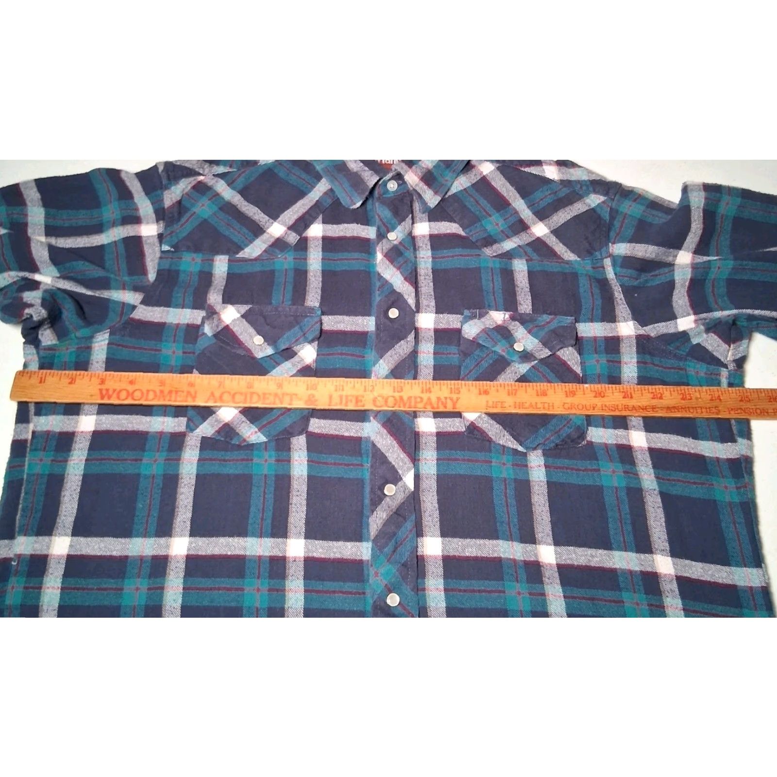 Wrangler Wrangler Western Shirt Men XL Blue Plaid Flannel Pearl Snap Rodeo Cowboy Ranch Size US XL / EU 56 / 4 - 6 Thumbnail