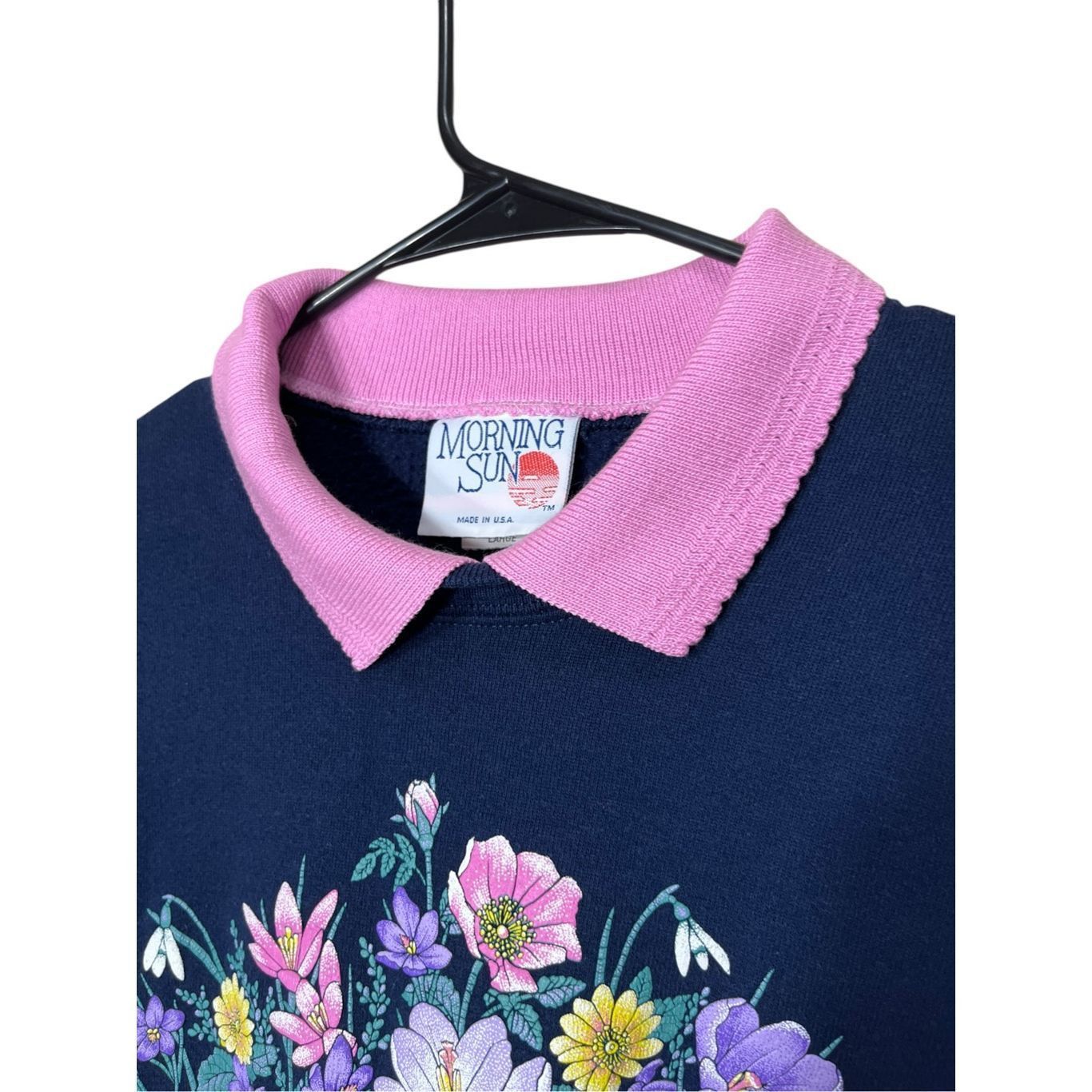 Other Vintage Morning Sun 90s Grandmacore Flower Print Crewneck Sw Size L / US 10 / IT 46 - 6 Thumbnail
