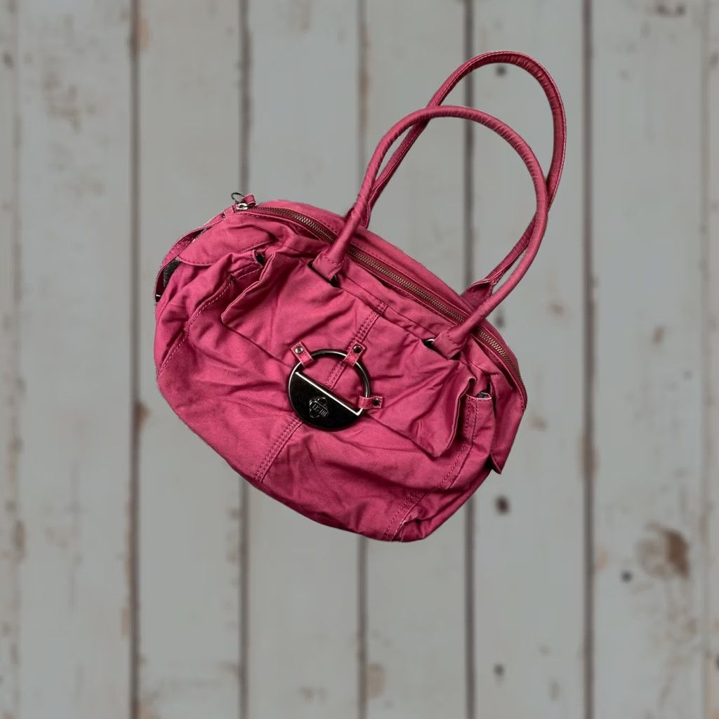Diesel VINTAGE Diesel Metal Logo Mini Hanbag Shoulder Bag Women Pink Leather Zipper 00s Y2K Size ONE SIZE - 1 Thumbnail