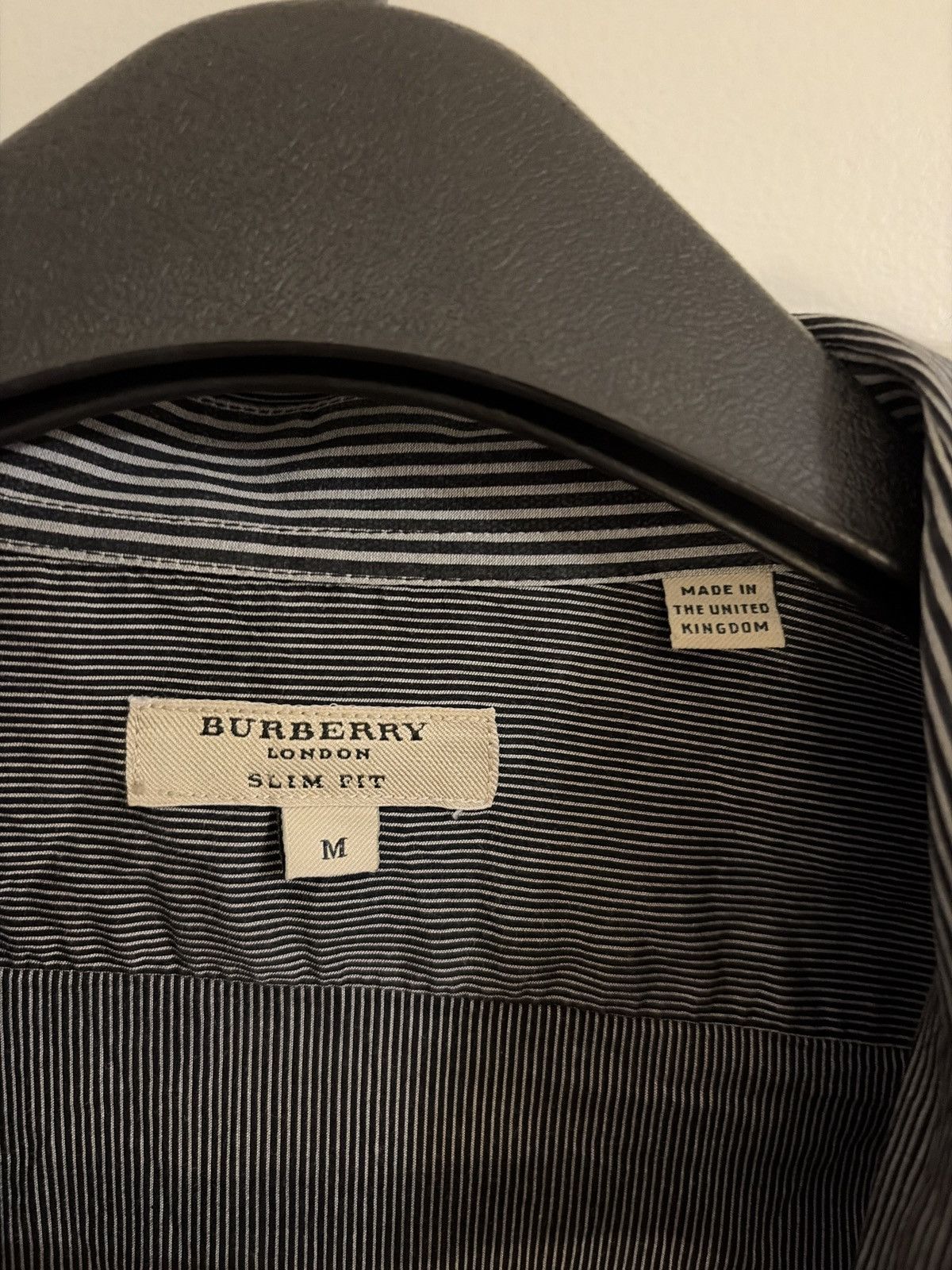 Burberry Burberry Slim Fit Pinstripe Dress Shirt Size 44R - 3 Thumbnail