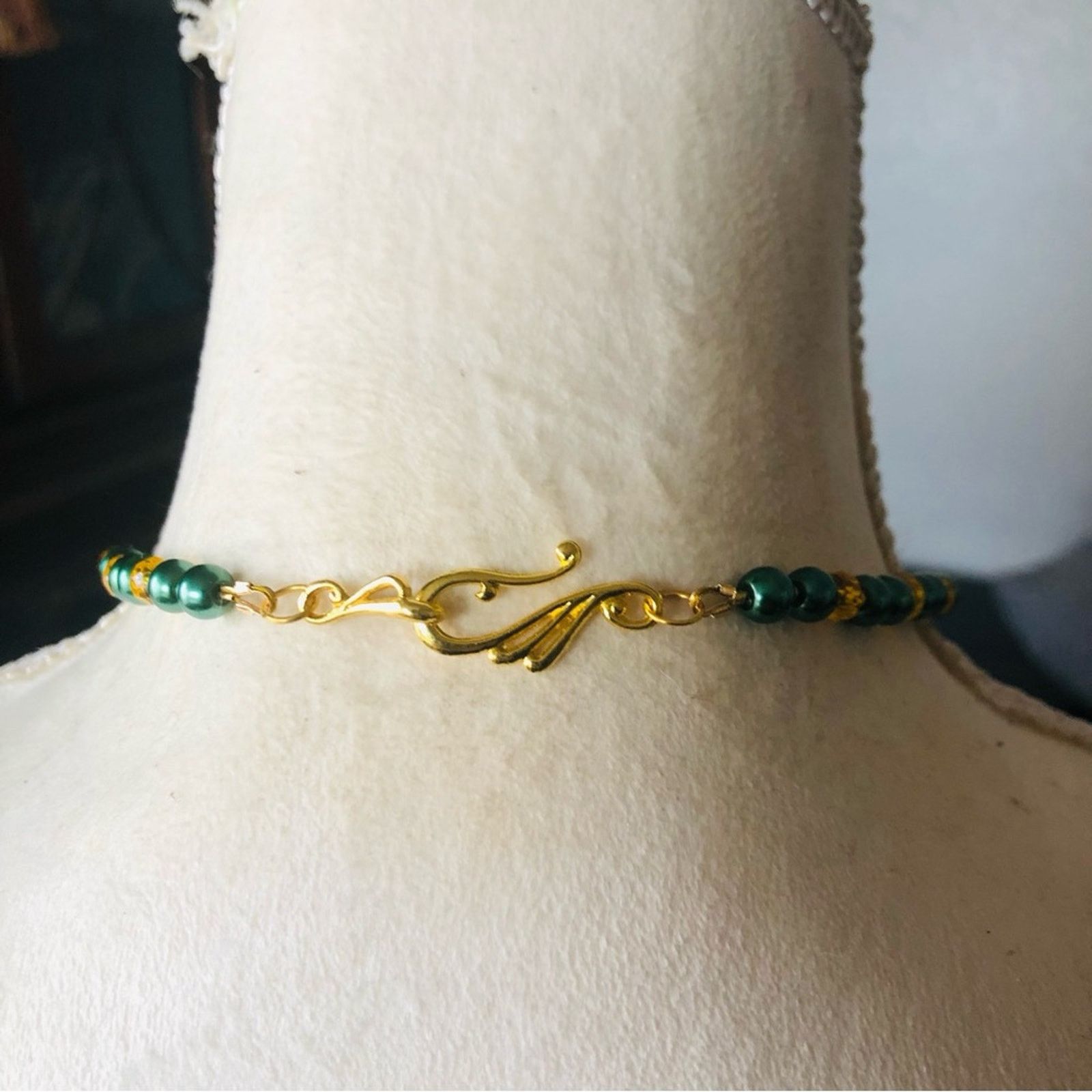 Handmade Handcrafted repurpose emerald eye large owl Pearl necklace Size ONE SIZE - 8 Thumbnail