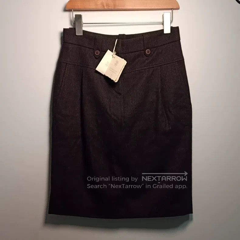 Brunello Cucinelli Brunello Cucinelli Wool striped fabric skirt Size 26" / US 2 / IT 38 - 1 Thumbnail