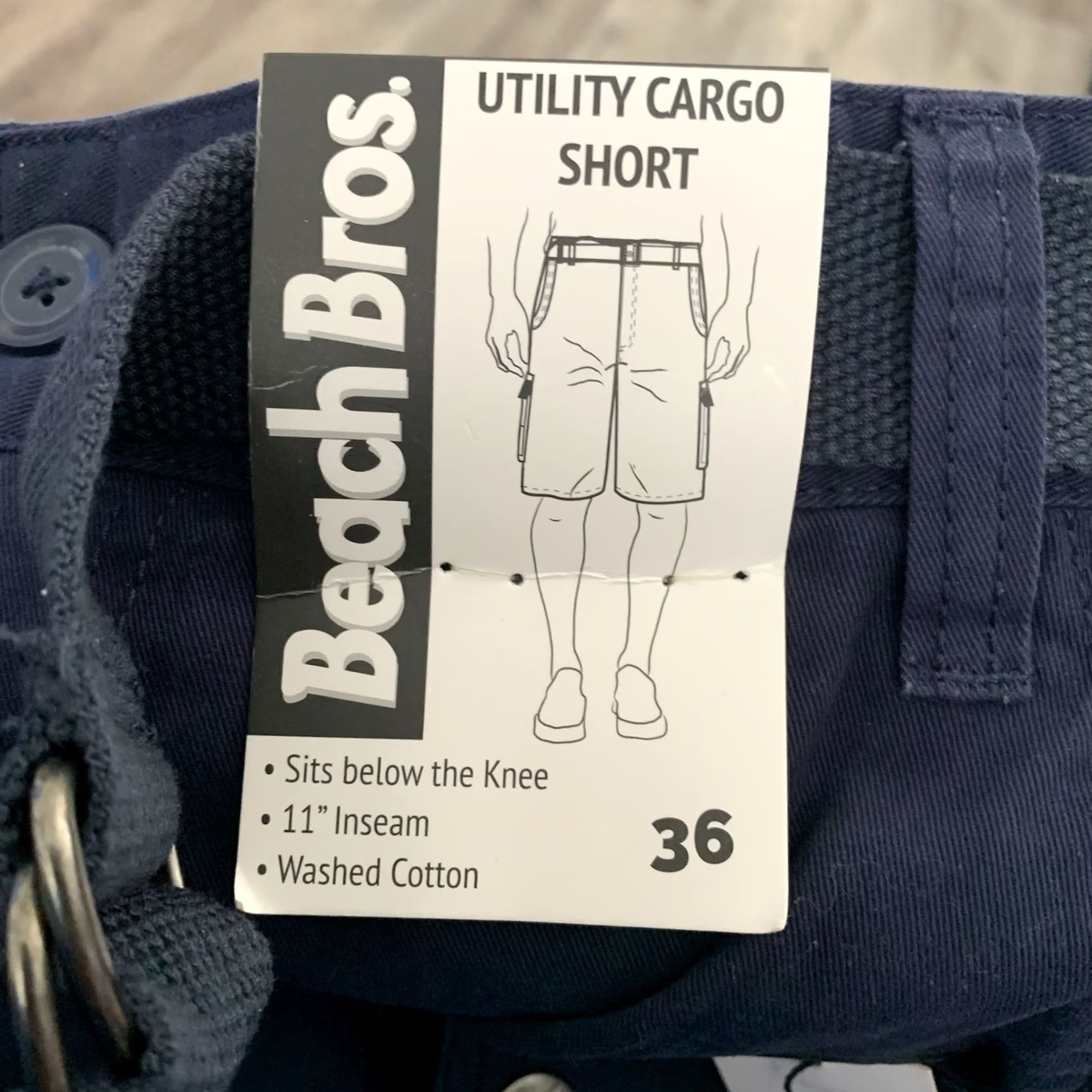 Vintage Beach Bros. Shorts Mens Sz 36 Blue Belted 100% Cotton 11” Cargo Utility NEW Size US 36 / EU 52 - 4 Thumbnail