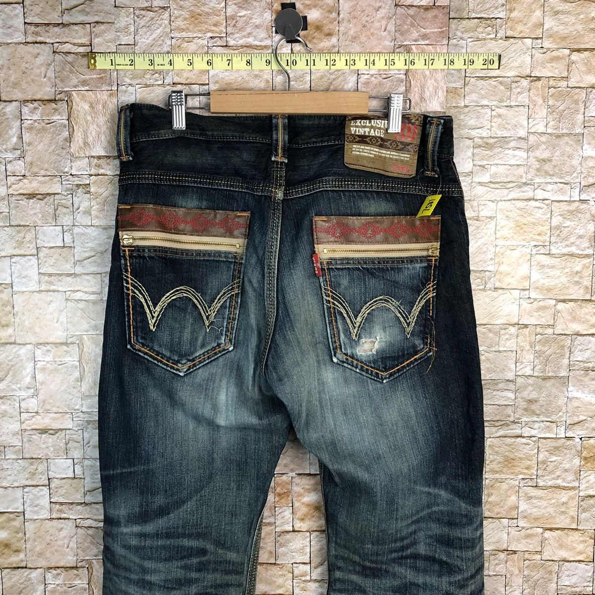 Edwin Edwin faded Blue Denim jeans Pants #7597 Size US 33 - 2 Thumbnail