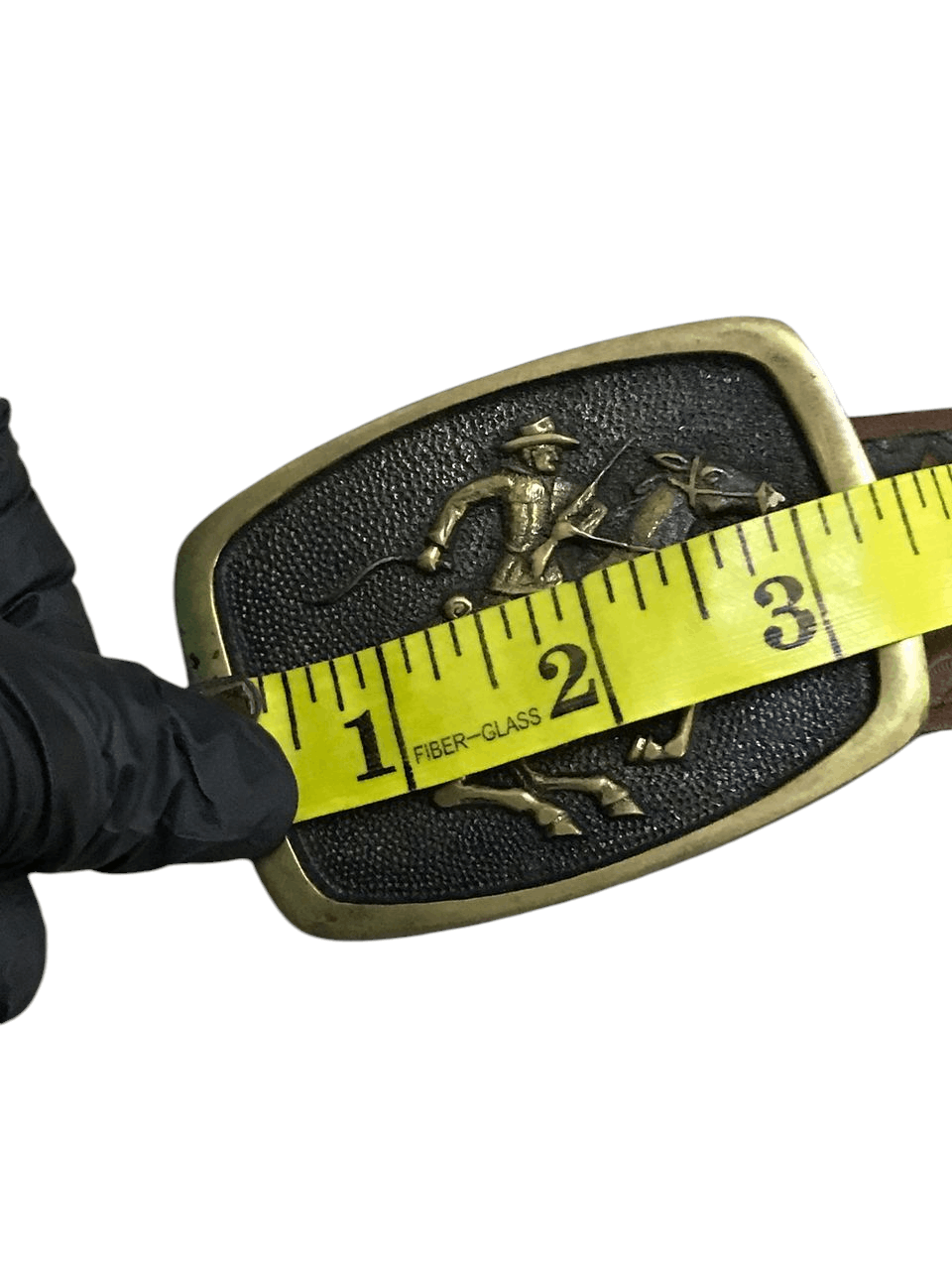 Leather Vintage BTS Solid Brass Buckle Leather Belts Size ONE SIZE - 8 Thumbnail