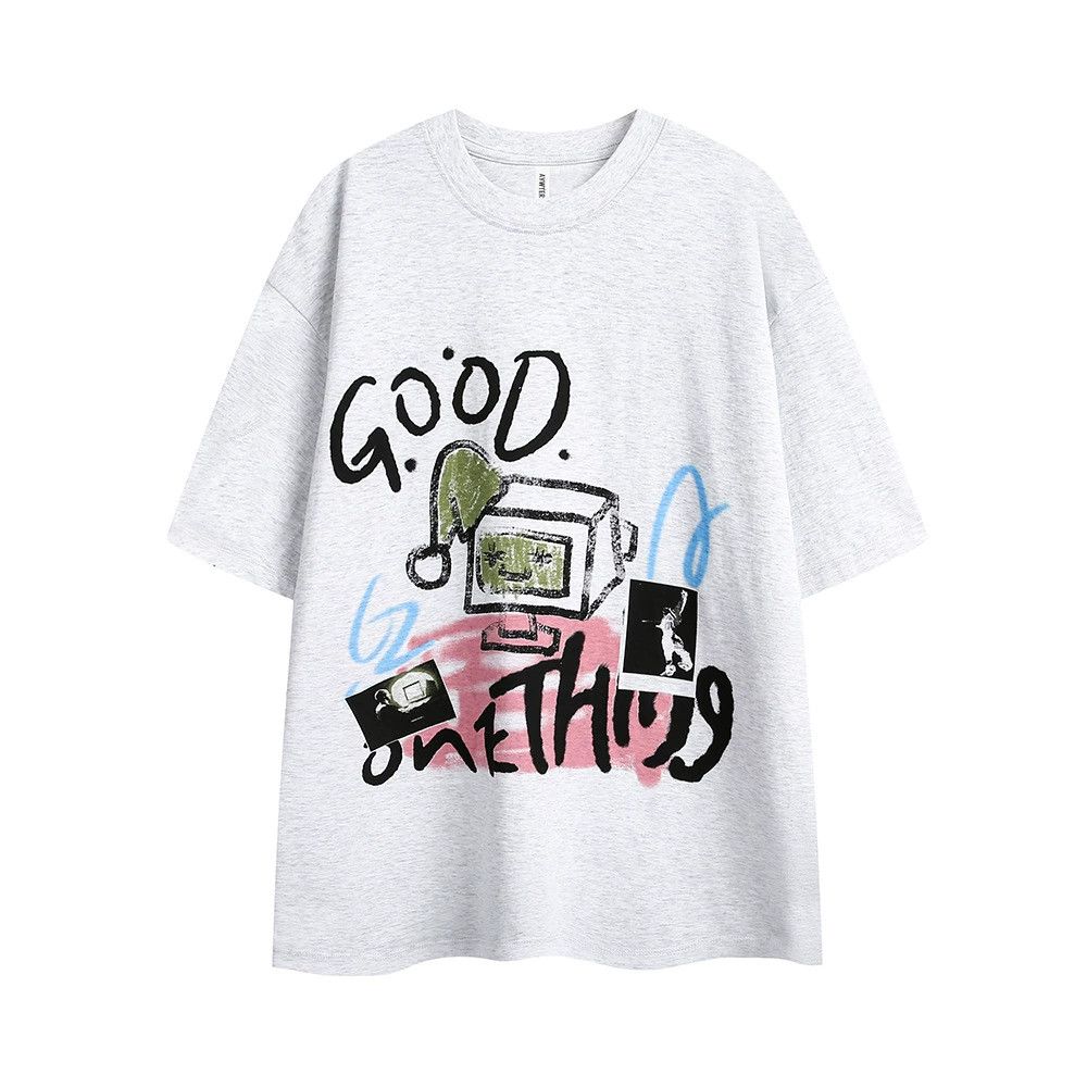 Vintage Men's American style loose cartoon graffiti print T-shirt Size US M / EU 48-50 / 2 - 1 Thumbnail