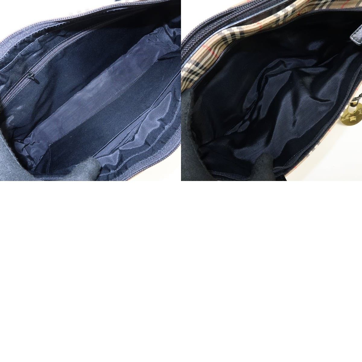 Burberry Burberry Nova Check Canvas & Leather Tote Beige Size ONE SIZE - 8 Thumbnail