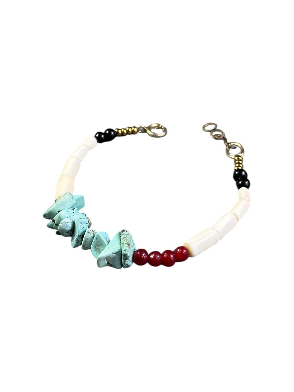 Vintage 2000s HANDCRAFTED RAW TURQUOISE CORAL BRACELET Size ONE SIZE - 2 Thumbnail